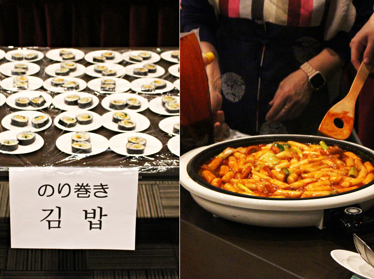 韓国料理試食コーナーも