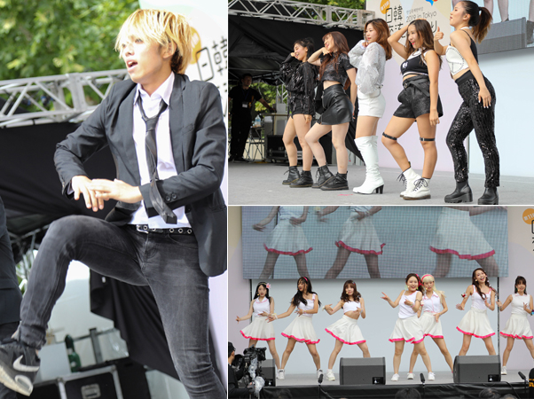 K-POPカバーダンス：KPOP学園(左)、ひまごる〔HI MY GIRL〕(中)、WITY〔ウィッチ〕(右)
