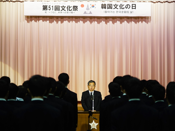 田中健司校長の歓迎の挨拶