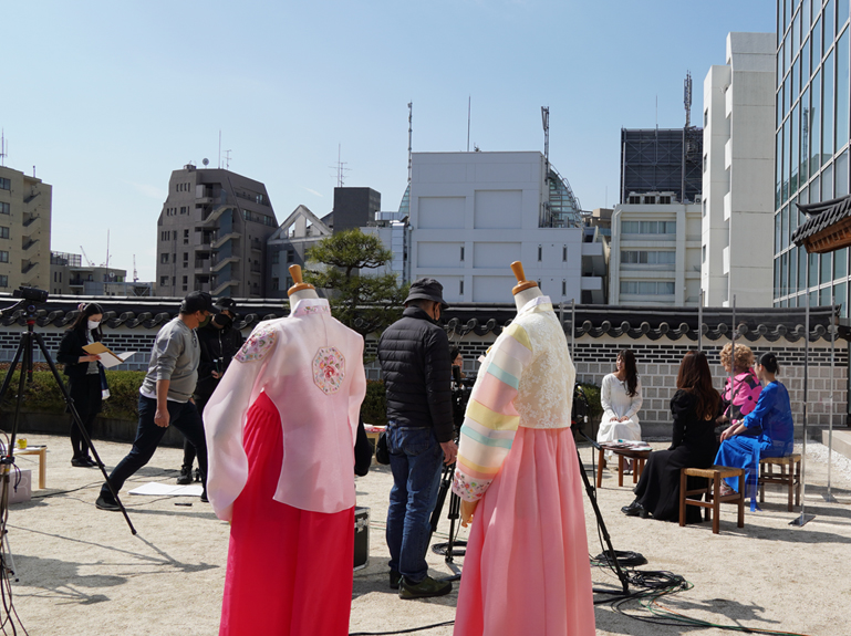 ハヌル庭園で行われた撮影の様子