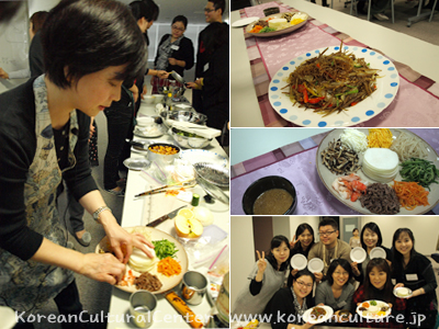 韓国料理講座 - ごぼうのチャプチェ及び九節板（クジョルパン）作り