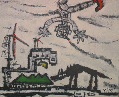 전시작품　「into the history」－유재명 작　/　53cm*45.5cm / mixed media