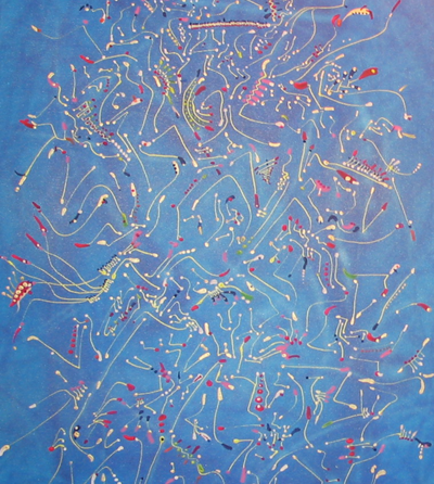 전시작품　「2008 fossil-lead a life」－오성 작　/ 162.1cm*130.3cm / acrylic